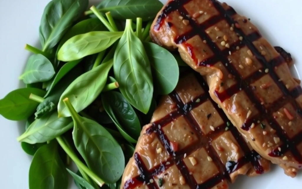 Carne roja magra y espinacas, fuentes de hierro