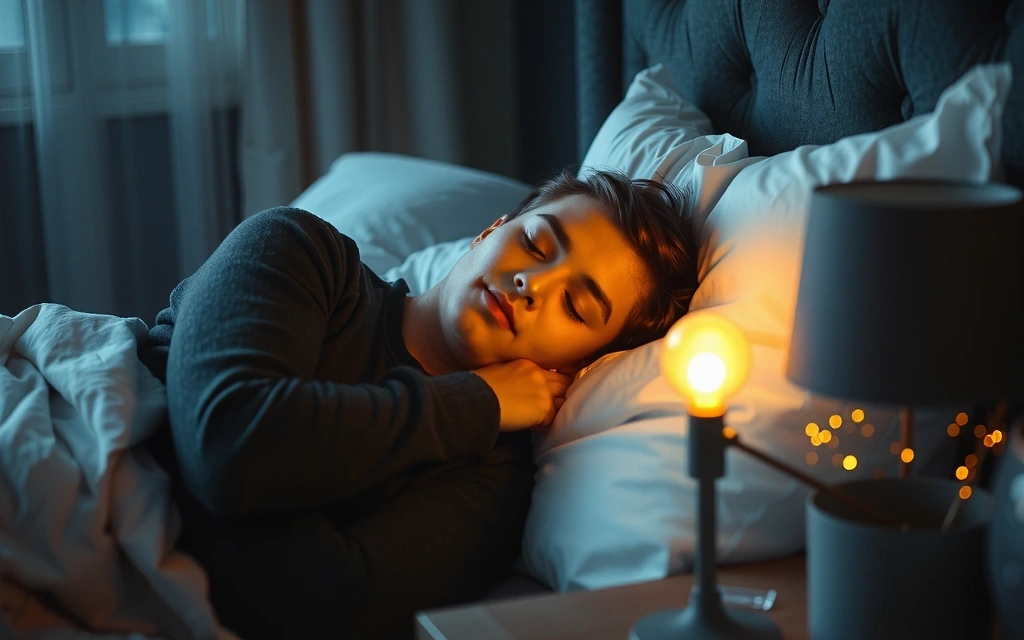 Person sleeping peacefully in a comfortable bed