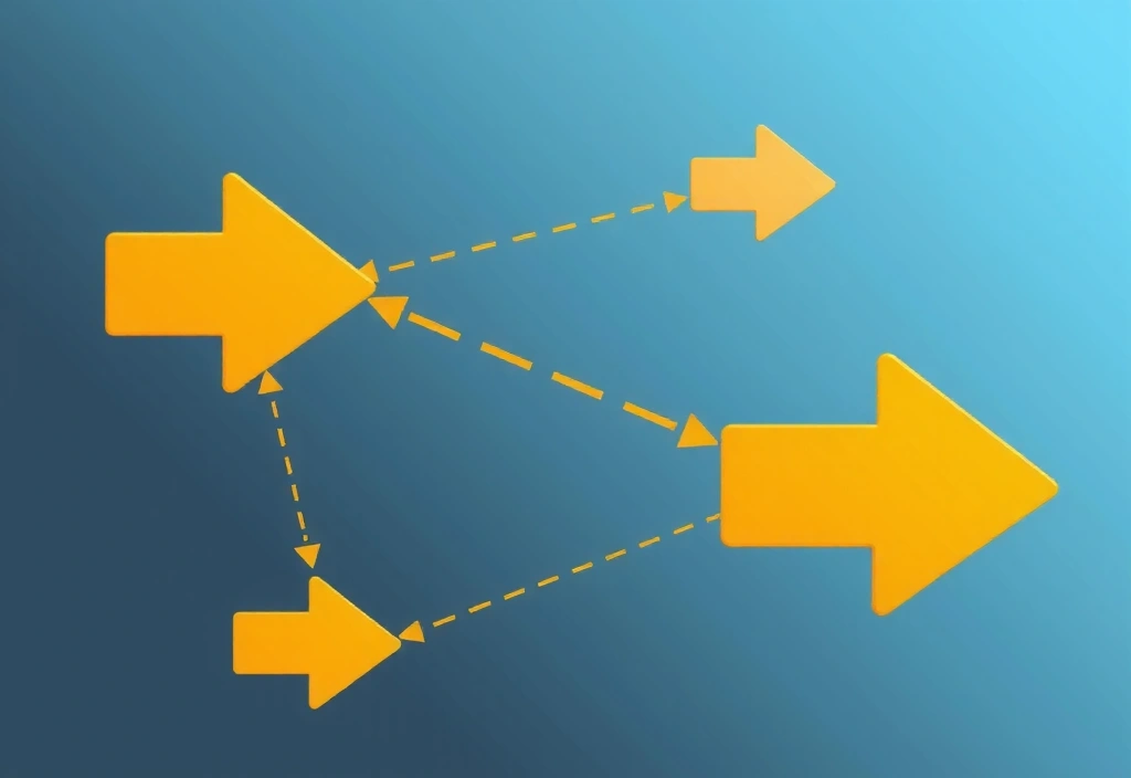 Flechas interconectadas que representan enlaces a sitios web externos